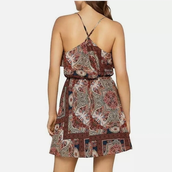 NWT BCBGENERATION Paisley Hypnosis Ruffle Dress - Picture 2 of 9